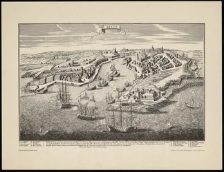 Perspective View of the City of Brest from the Harbor in the Seventeenth Century